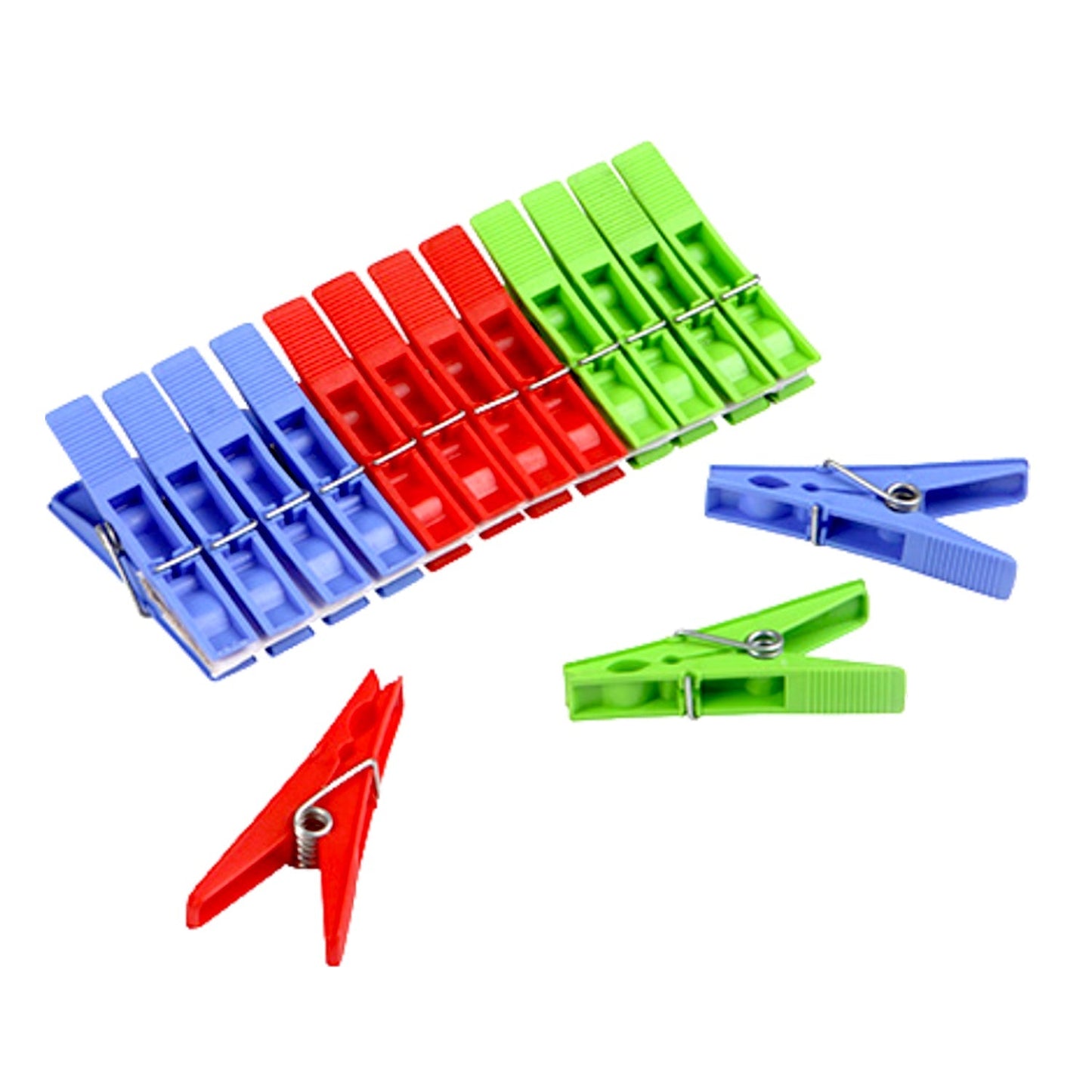 Multipurpose 12 Pcs Cloth Clips (Multicolour) - Springkart 