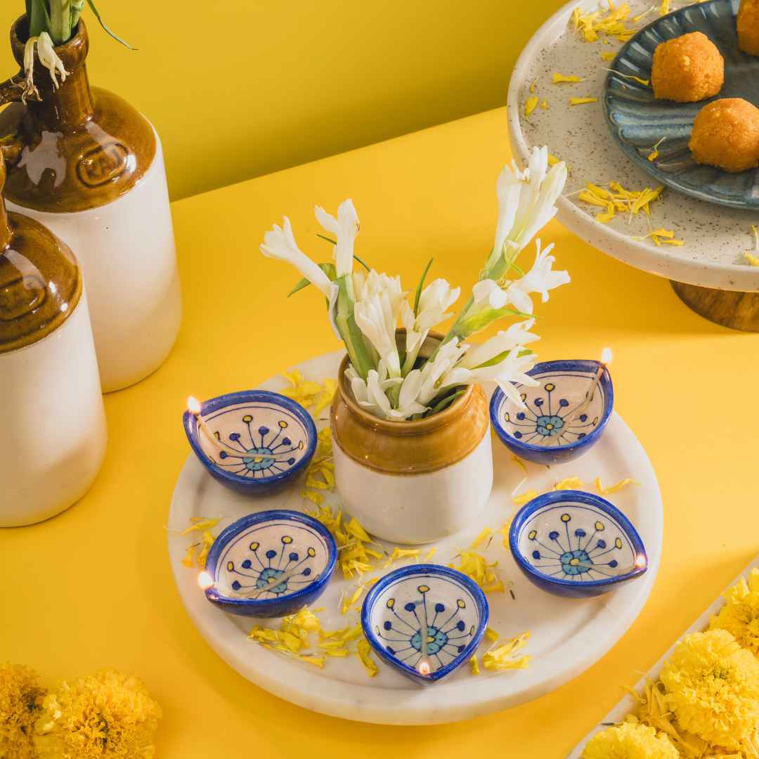 Assorted Blue Pottery Diya (Set Of 20)Assorted Blue Pottery Diya (Set Of 20)                Assorted Blue Pottery Diya (Set Of 20)