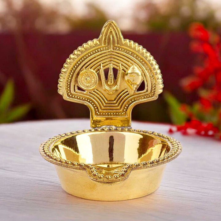 Vishnu Brass Diya – Divine Brass Oil Lamp