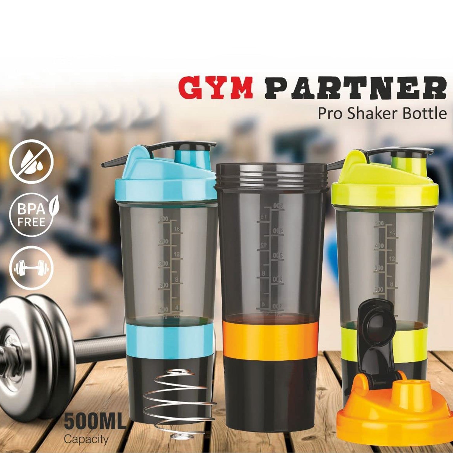 Gym Shaker Bottle & shakers for Protein Shake - Springkart 