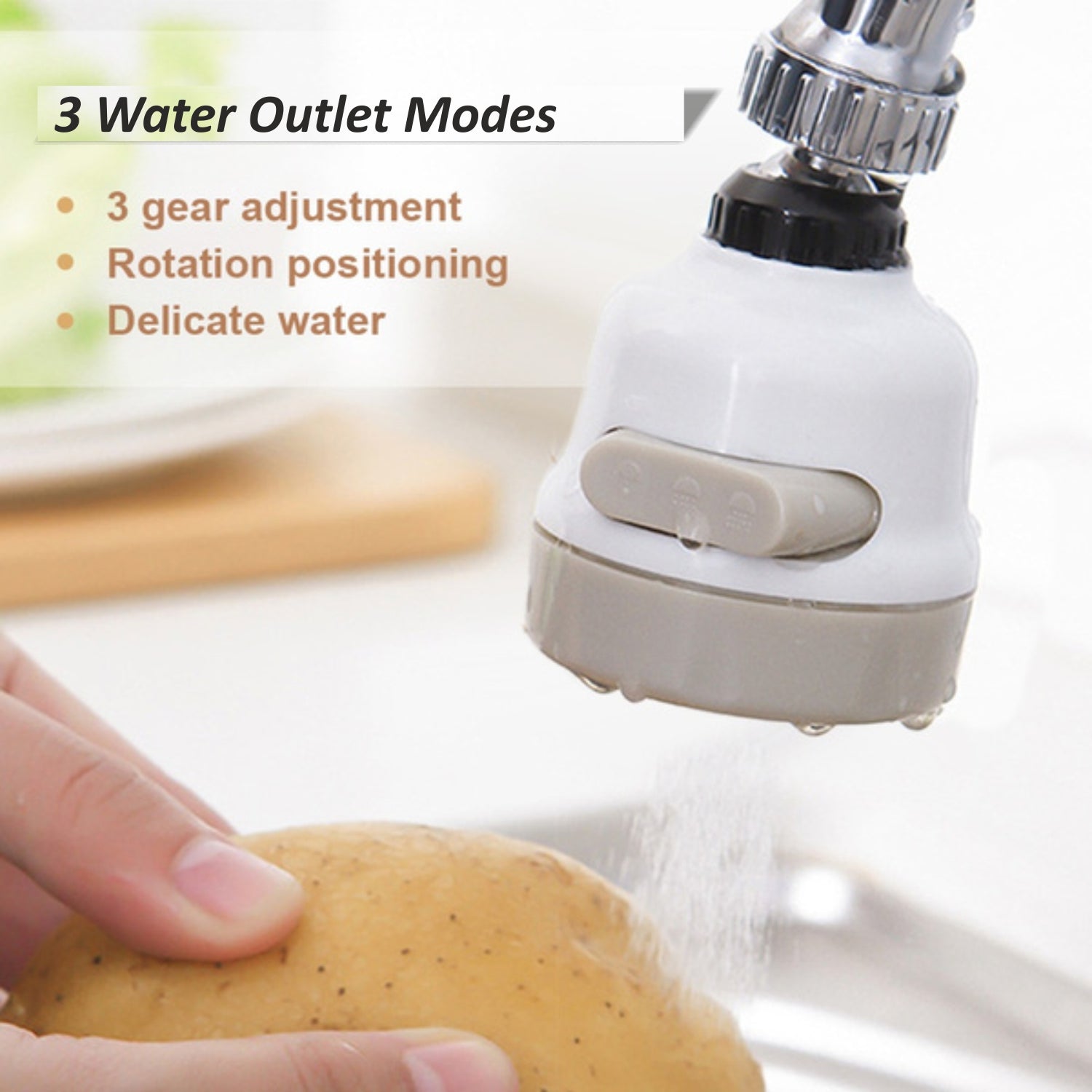 Rotatable Splash Proof 3 Modes Water Saving Nozzle Filter Faucet Sprayer - Springkart 