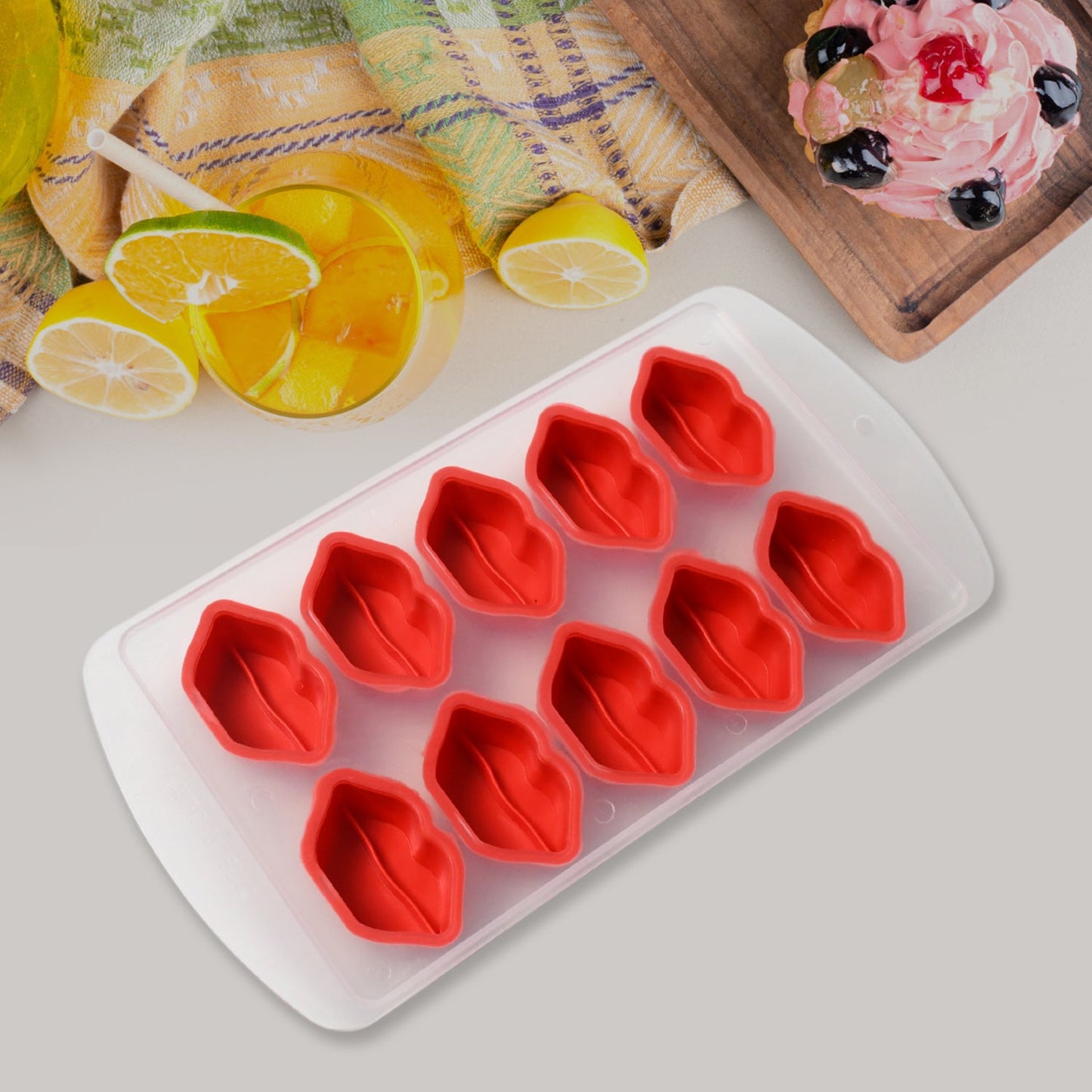Silicone Mold Ice Cube Tray Creative Sweet Multi Type Ice Tray, Ice Cube Trays Multi Fruit Shape Ice Tray (1 Pc) - Springkart 