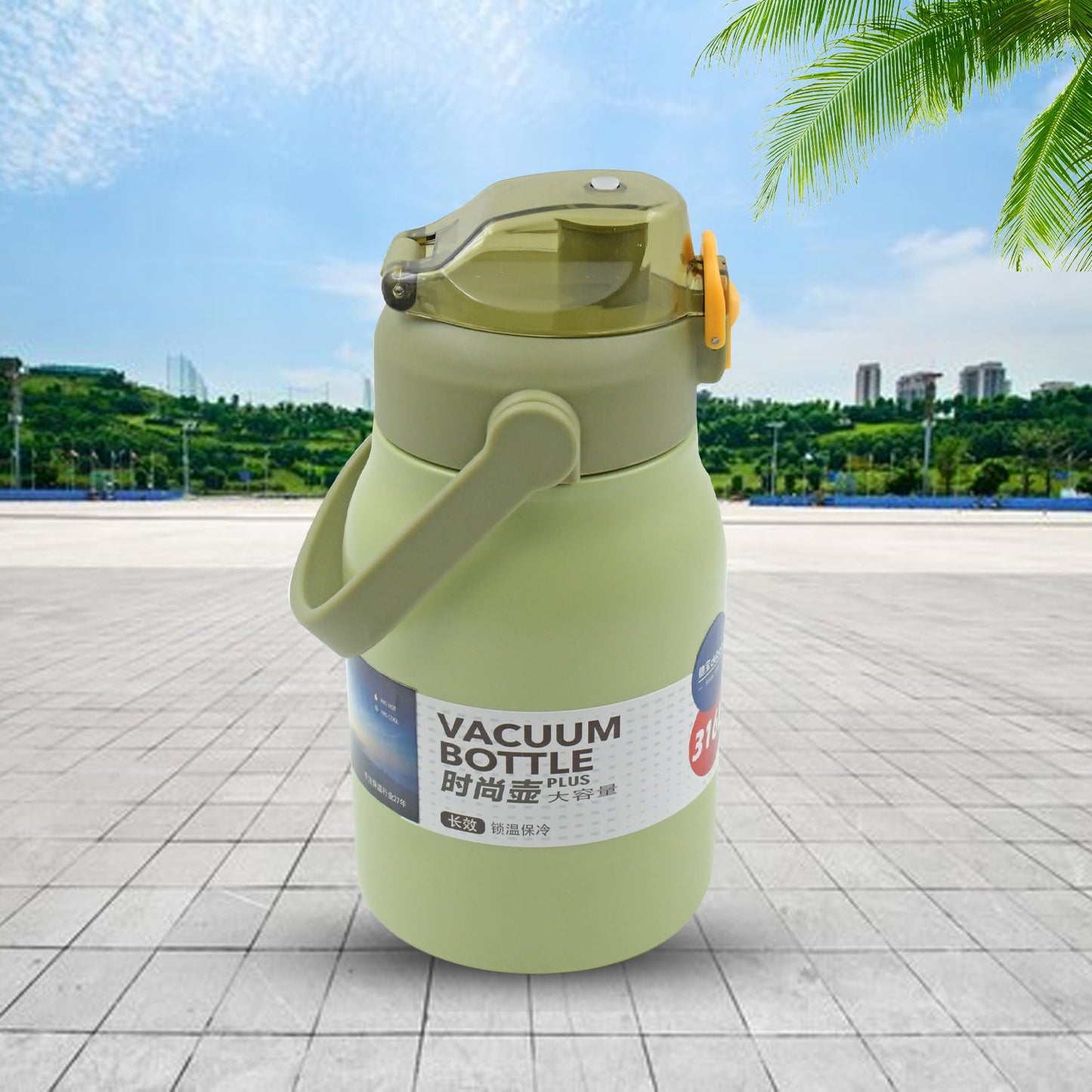 Premium Stainless Steel Vacuum Insulated Bottle Water Flask Vacuum Hot Cold For Kids / Travelling Water Bottle for Kids with Straw, Thermos For office / Gym /School (1000 ML) - Springkart 