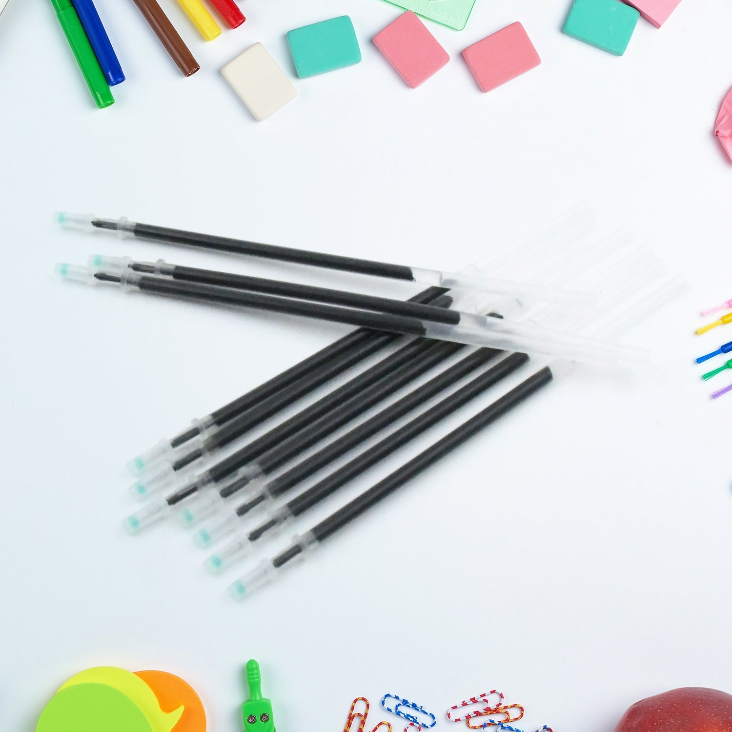 Black Pen Refill All Round Ball Pen Refill Smooth Writing Pen Refill all Pen Suitable (10 Pcs Set) - Springkart 