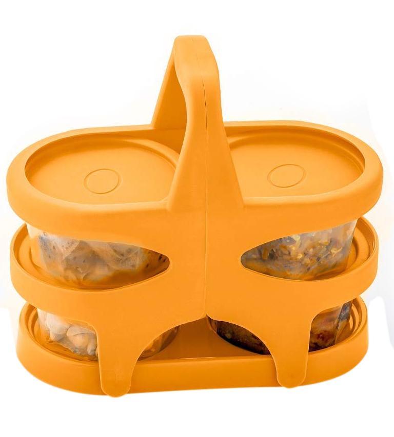 Lunch Box (200 ml each Container) with Attractive Stand - 4 pcs - Springkart 