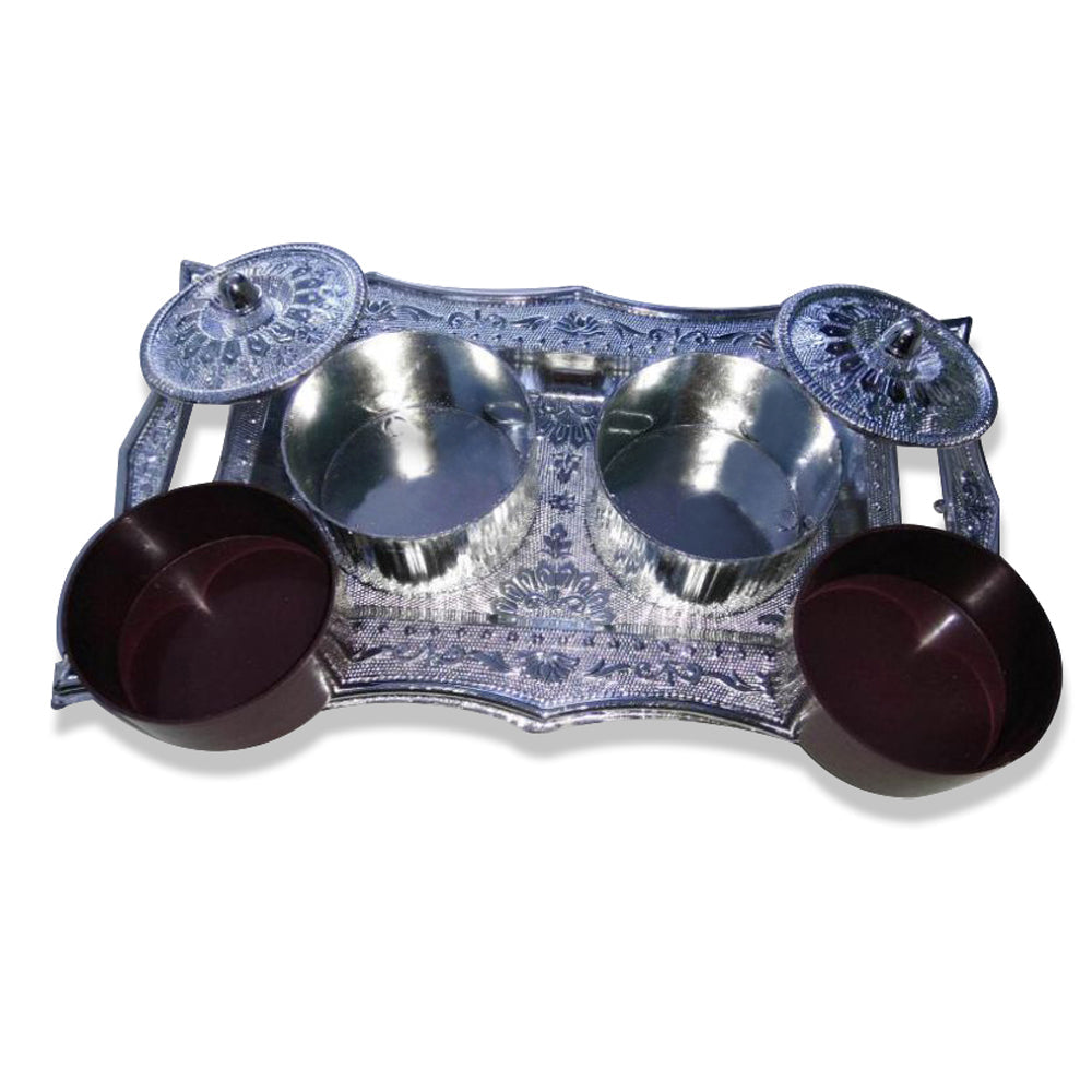 Multipurpose Decorative Multi Storage Mukhwas Dani / Serving Tray - Springkart 
