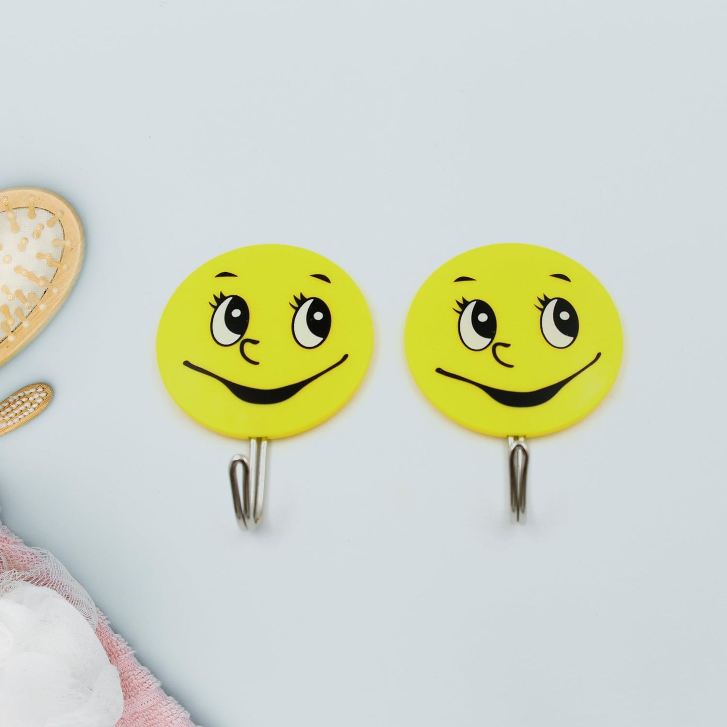 Multipurpose Self-Adhesive Hooks (2 Pc): Heavy Duty, Waterproof, Bathroom, Kitchen - Springkart 