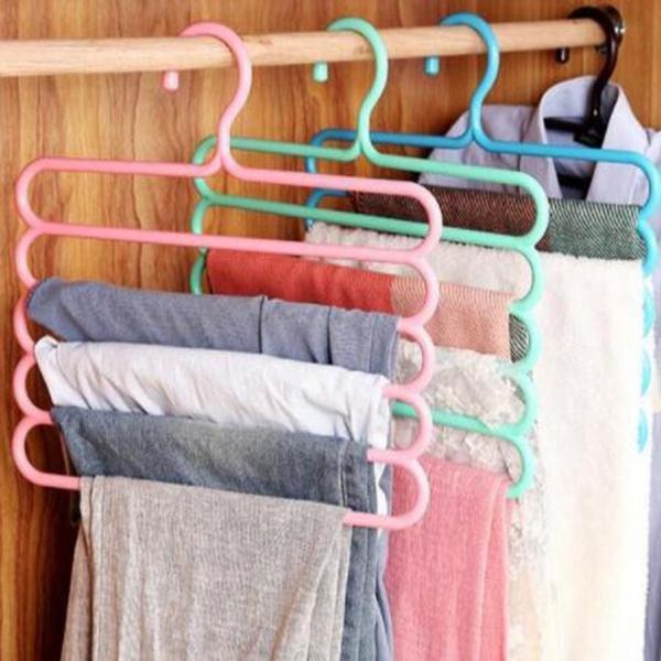 5 in 1 Multipurpose Plastic Hanger, Assorted (5-Layer) - Springkart 