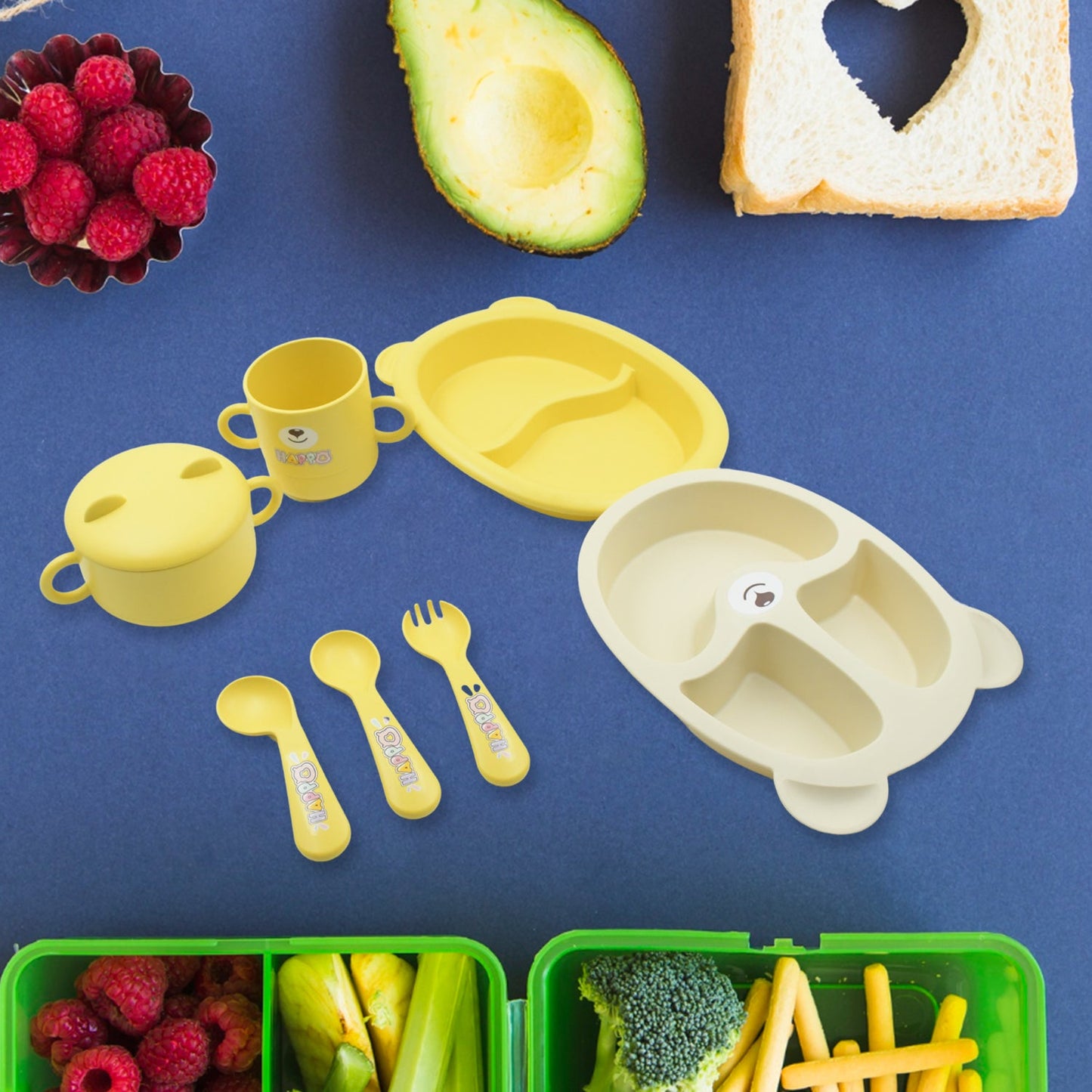 Baby Feeding Set For Kids And Toddlers (7 pcs set) - Springkart 