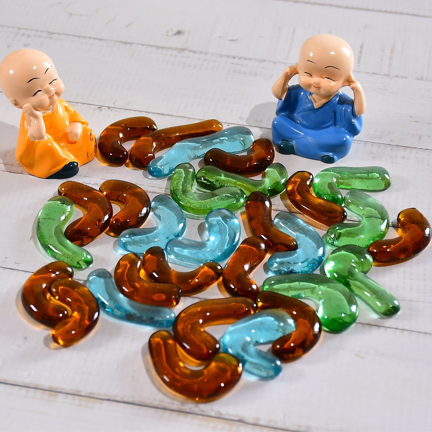 Glass Gem Stone, Flat Round Marbles Pebbles for Vase Fillers, Attractive pebbles for Aquarium Fish Tank. - Springkart 