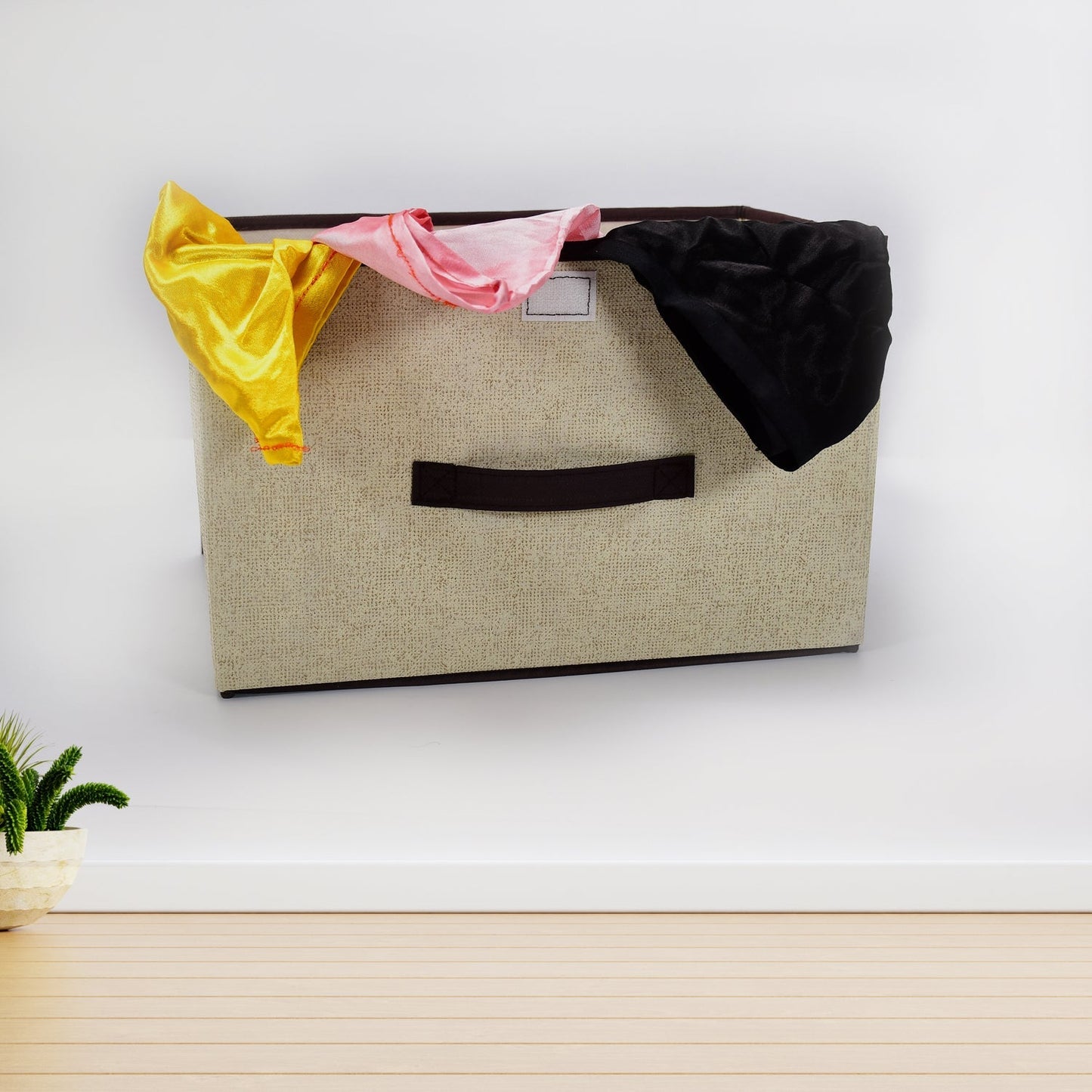 Foldable Storage Box with Lid and Handles, Cotton and Linen Storage Bins and Baskets Organizer for Nursery, Closet, Bedroom, Home - Springkart 