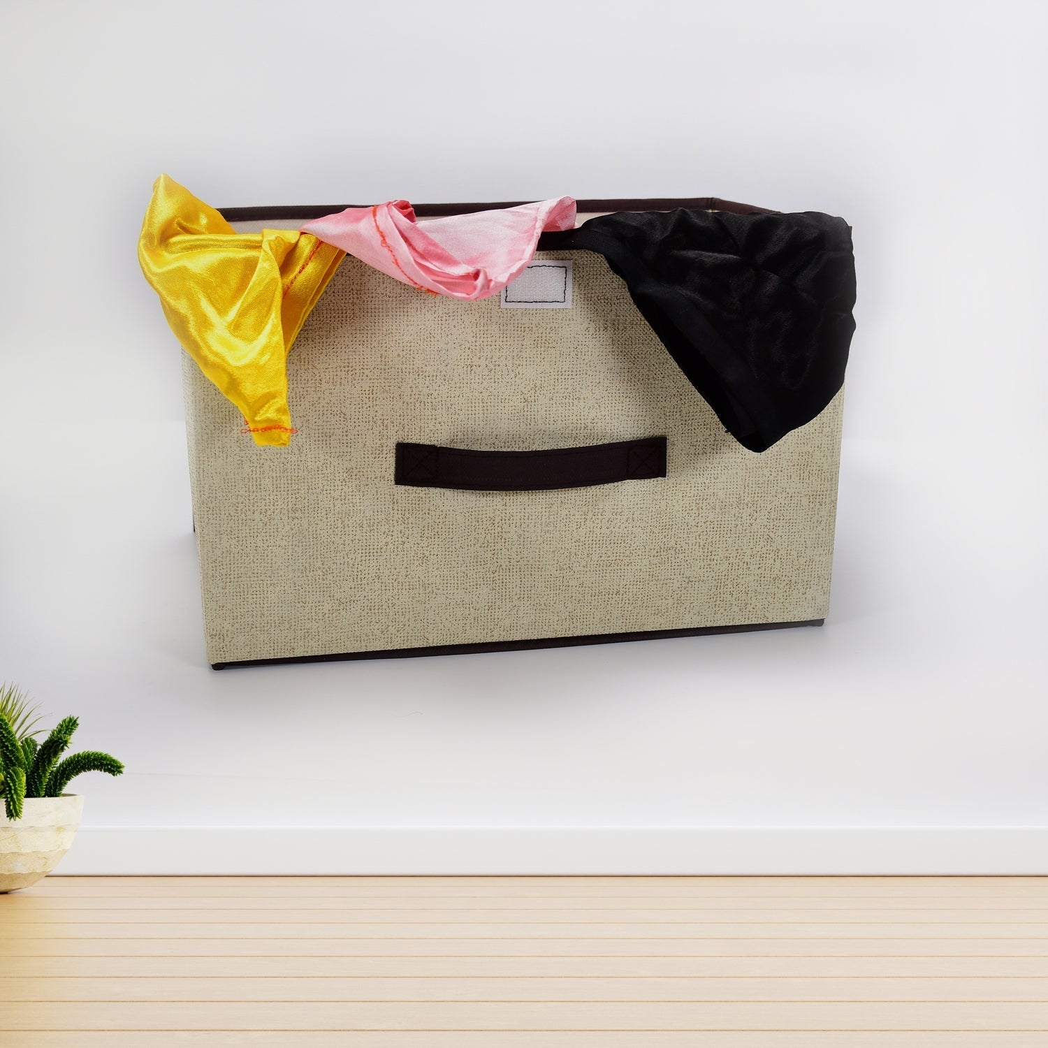 Foldable Storage Box with Lid and Handles, Cotton and Linen Storage Bins and Baskets Organizer for Nursery, Closet, Bedroom, Home - Springkart 