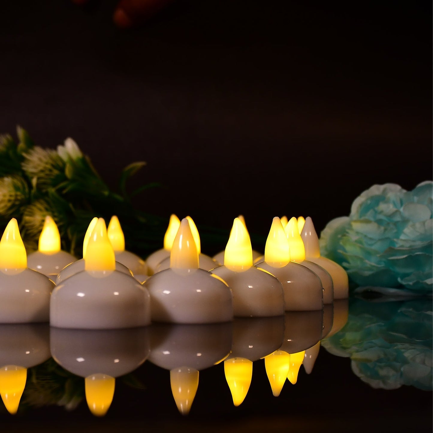 Set of 8Pcs With transparent box. Flameless Floating Candles Battery Operated Tea Lights Tealight Candle - Decorative, Wedding. - Springkart 