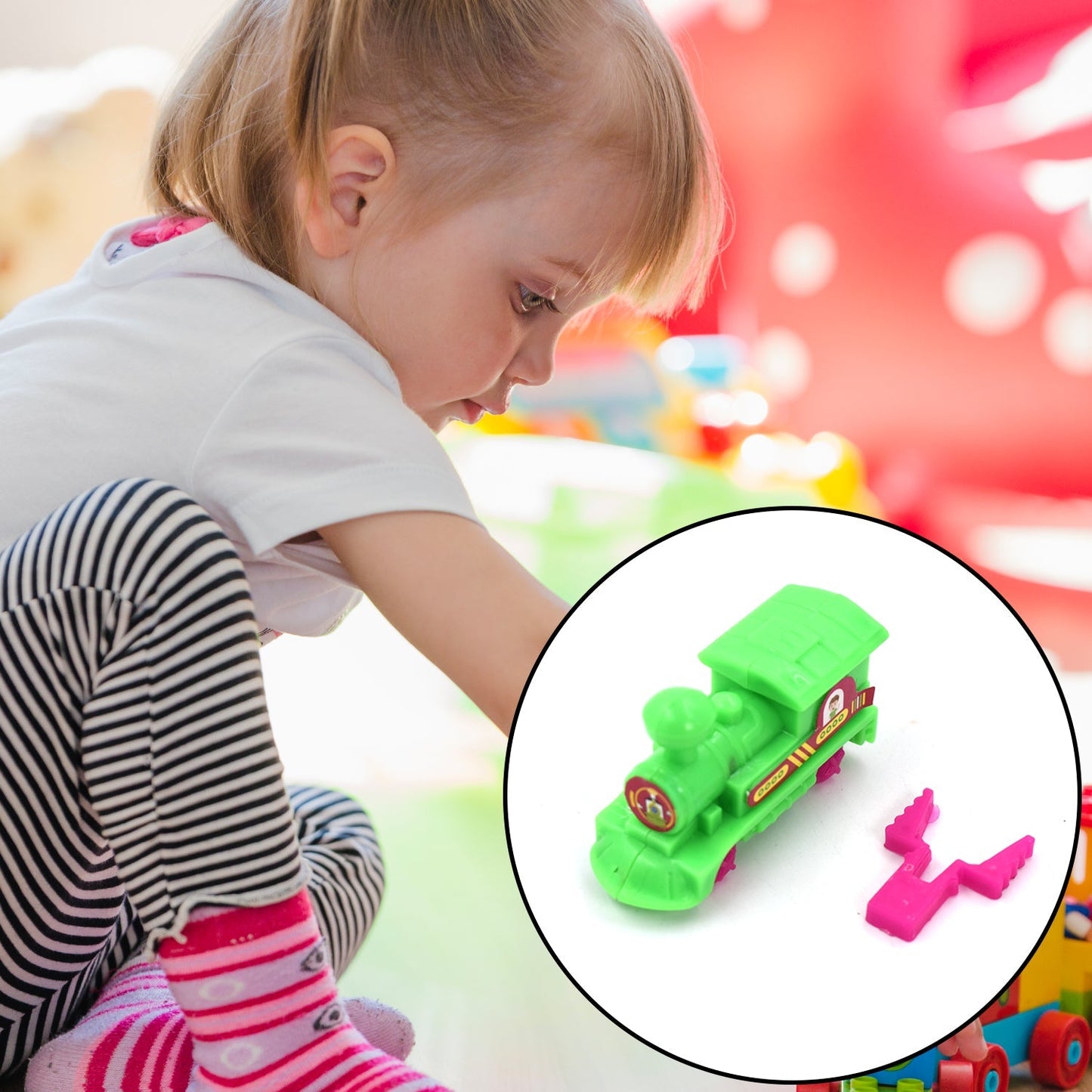 30pc Pull Along Back train Friction Power Toy Vehicle Push and Go Crawling Toys Baby - Springkart 