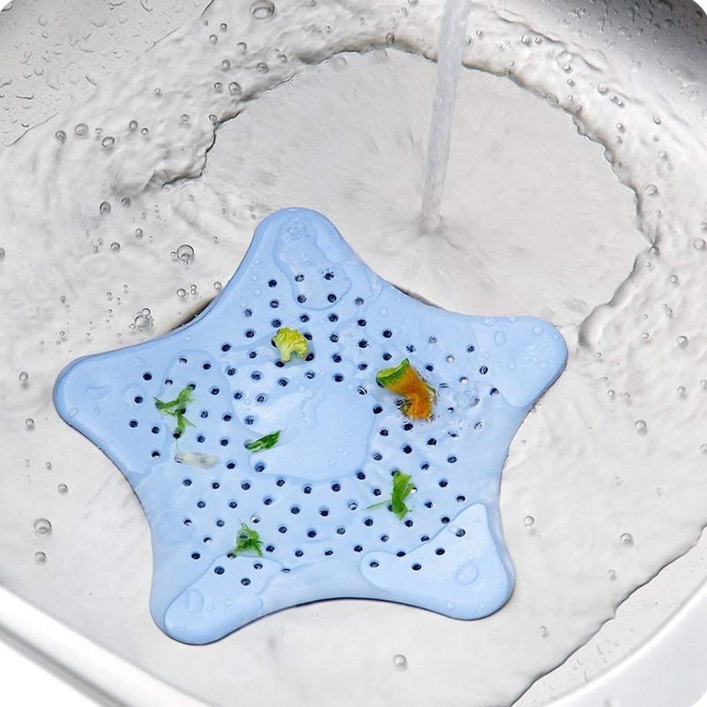 Star drain strainer for preventing clogs in drains