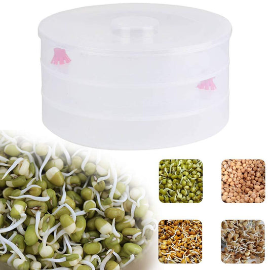 Plastic 3 Compartment Sprout Maker, White - Springkart 