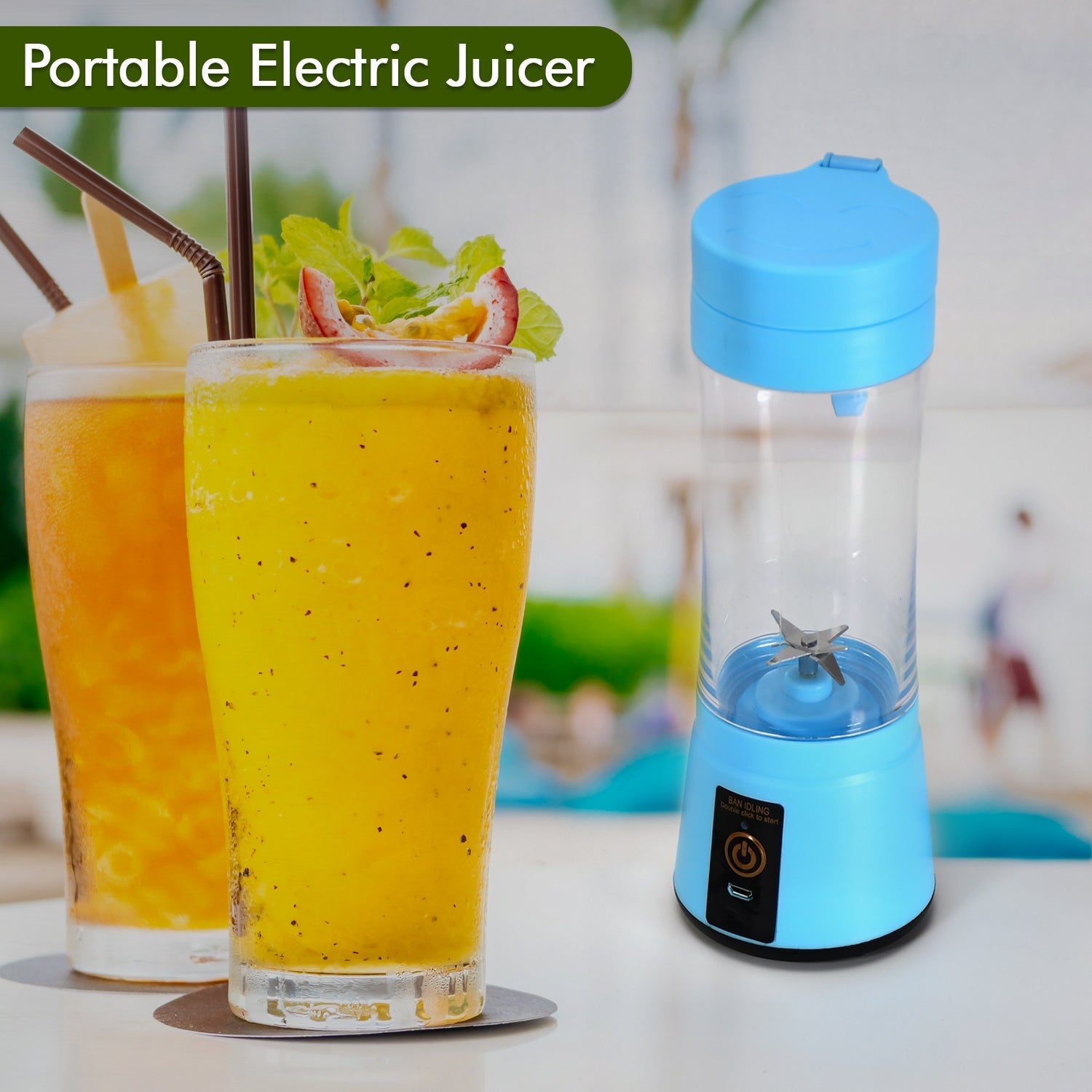 Portable 6 Blade Juicer Cup USB Rechargeable Vegetables Fruit Juice Maker Juice Extractor Blender Mixer - Springkart 