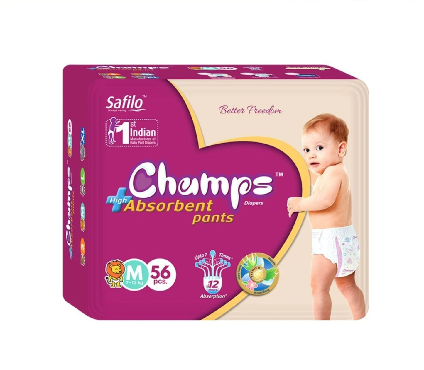 Premium Champs High Absorbent Pant Style Diaper (Small Size / 42 Pcs) - Springkart 