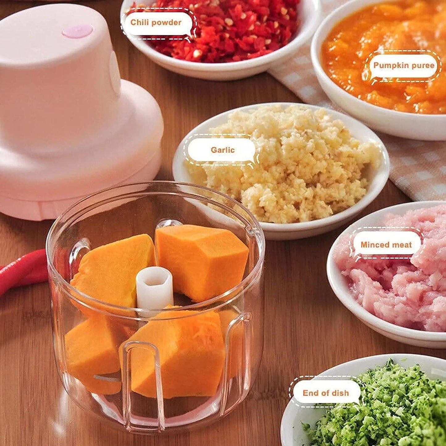 Electric Mini Garlic Chopper (250ml) - Springkart 