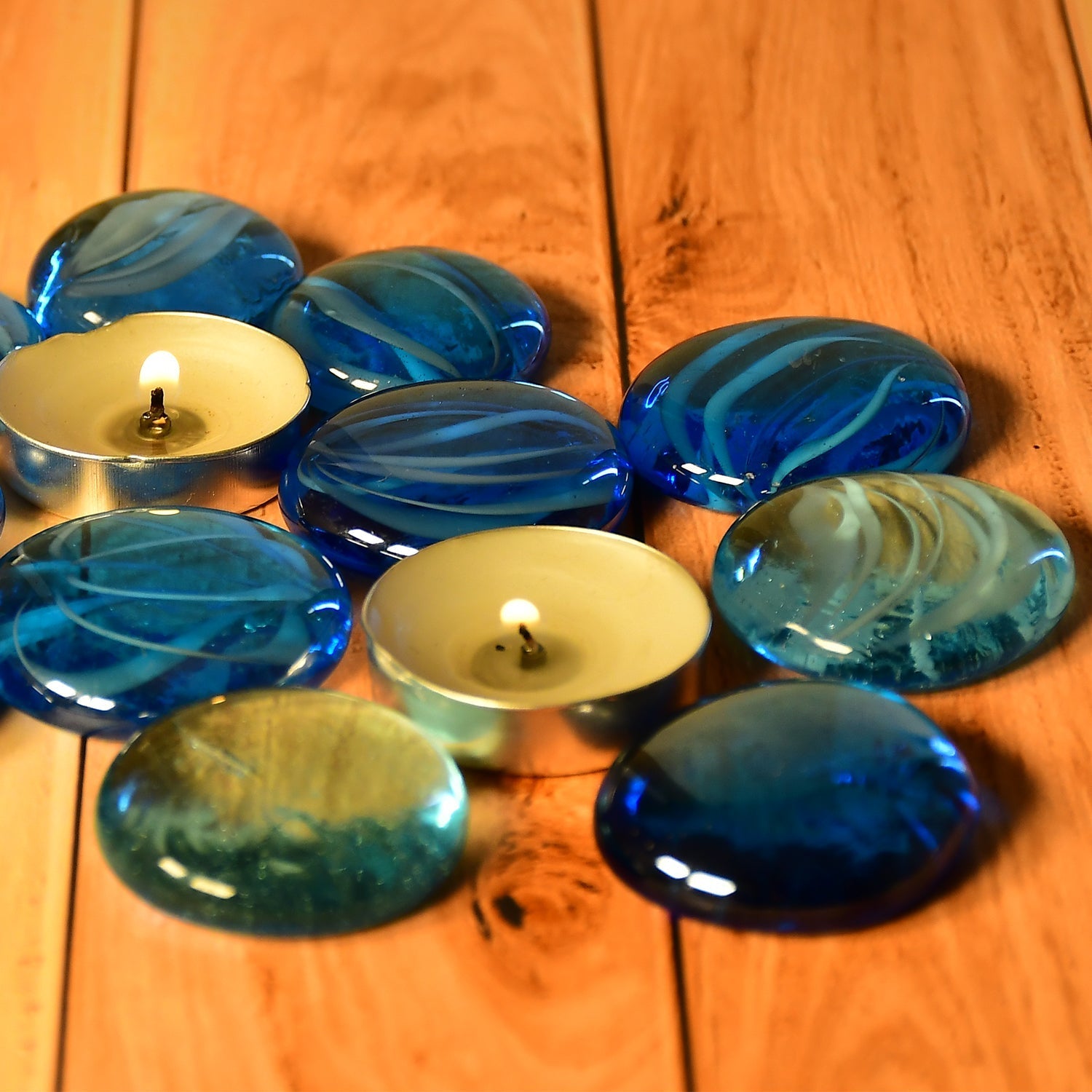 Glass Gem Stone, Flat Round Marbles Pebbles for Vase Fillers, Attractive pebbles for Aquarium Fish Tank. - Springkart 