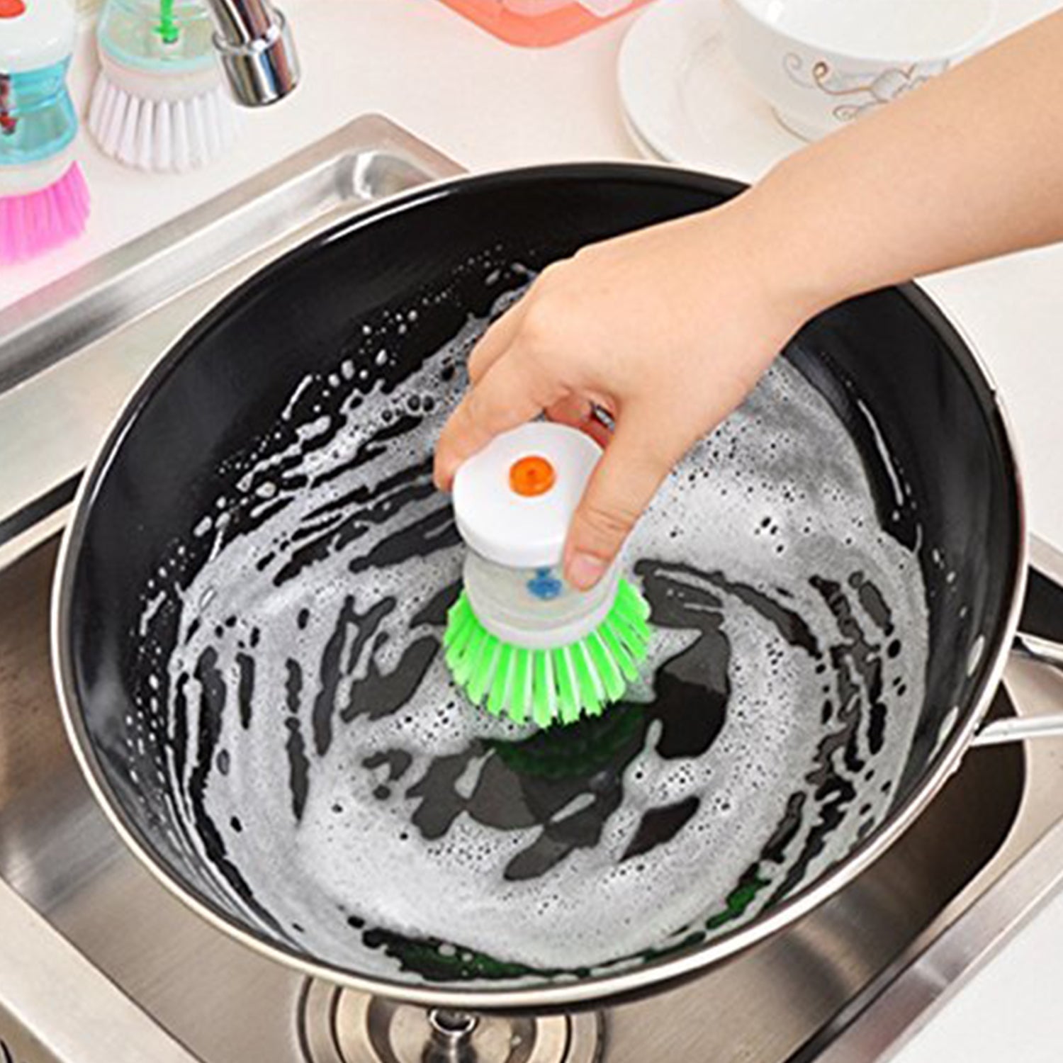 Cleaning Brush with Liquid Soap Dispenser - Springkart 