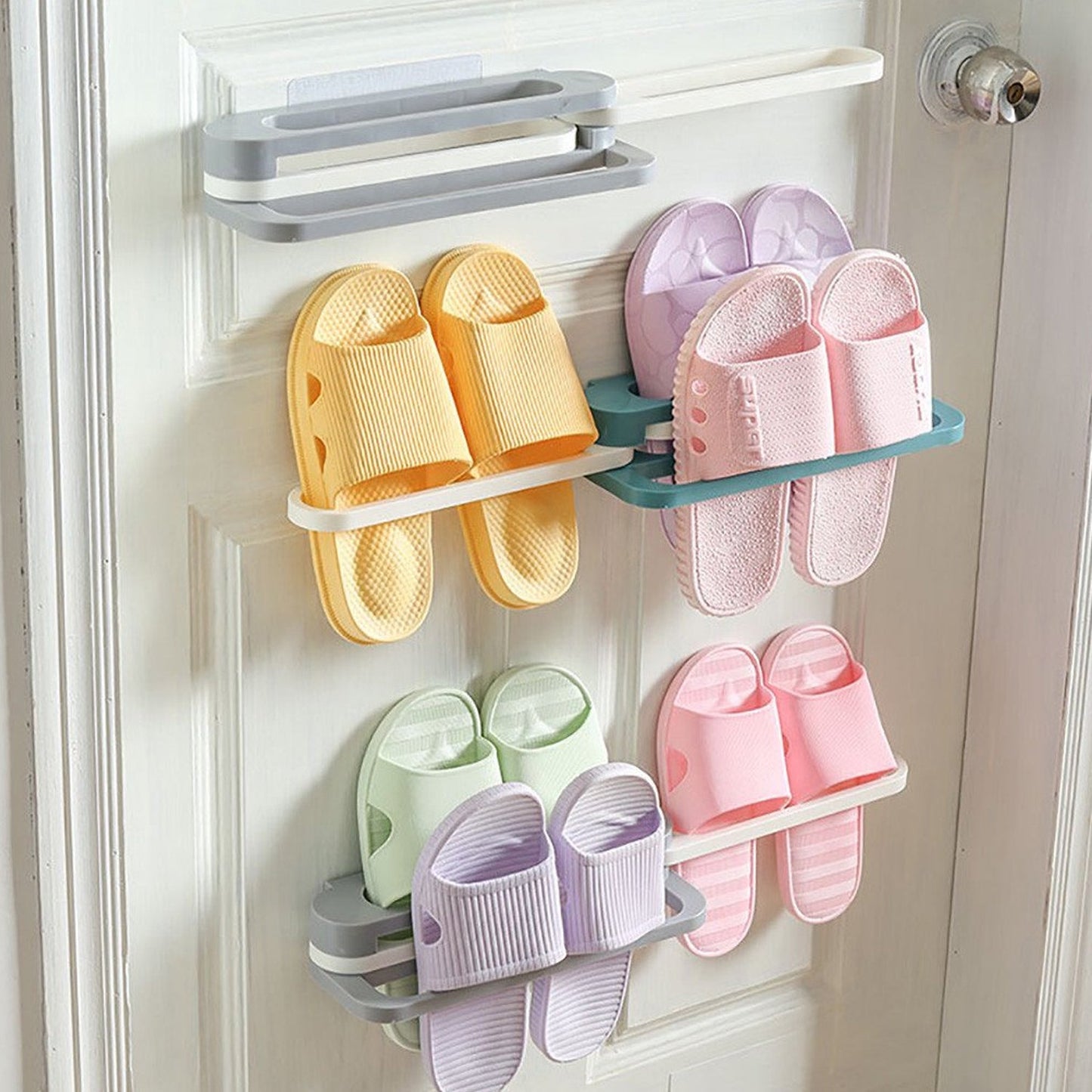 Multifunction Folding Slippers / Shoes Hanger Organizer Rack - Springkart 