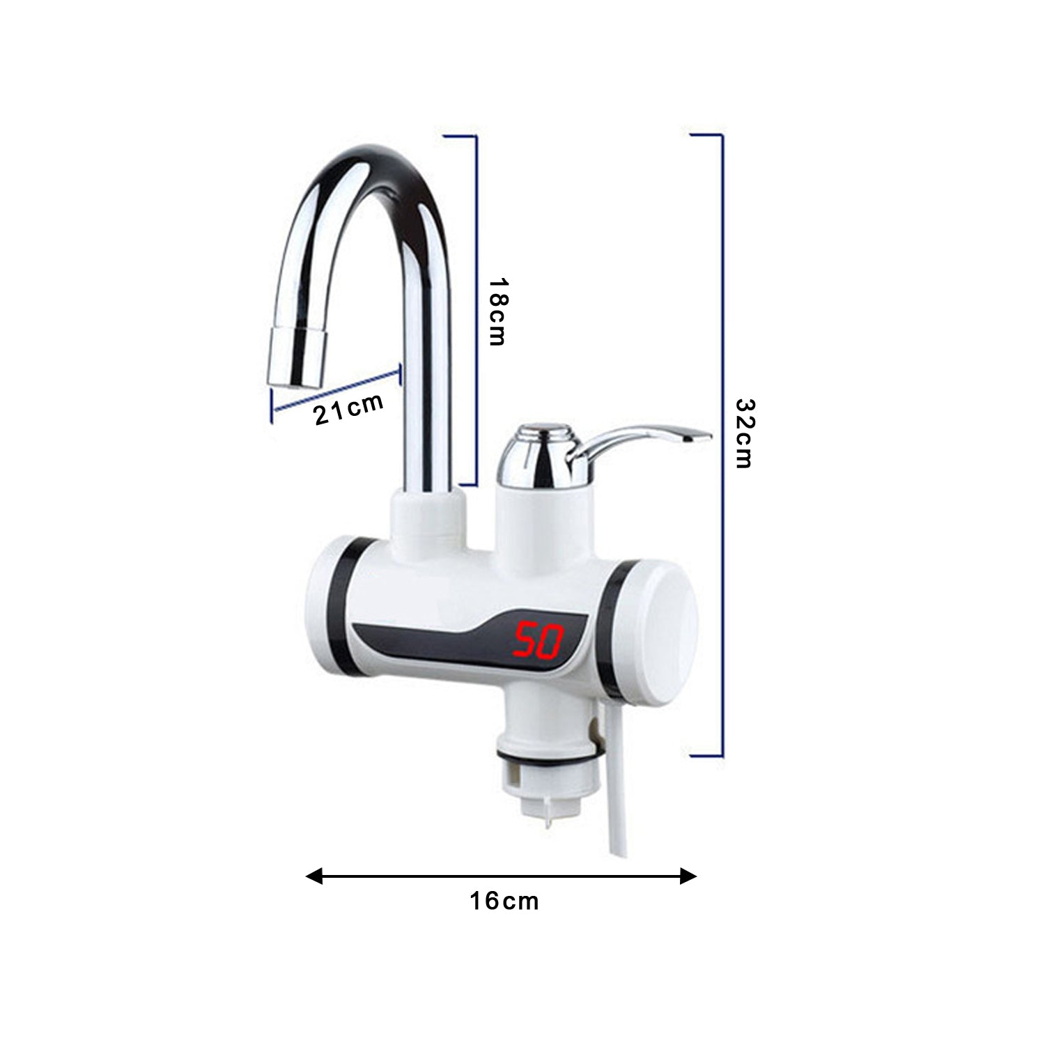 Stainless Steel LED Digital Display Instant Heating Electric Water Heater Faucet Tap, Geyser - Springkart 