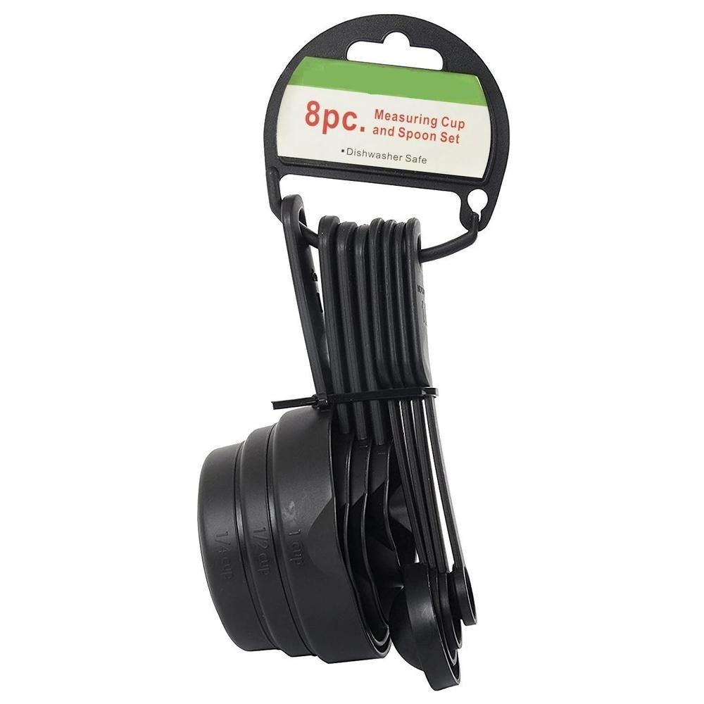 Plastic Measuring Cups and Spoons (8 Pcs, Black) - Springkart 