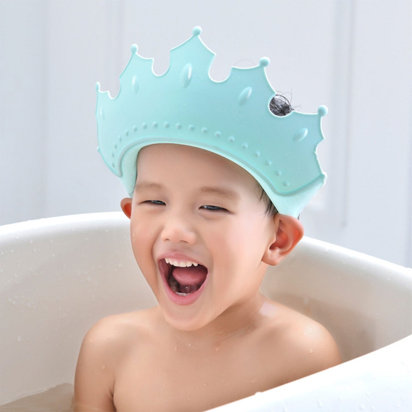 Crown Baby Shower Cap Adjustable Crown Baby Child Protection, Eye Protection, Ear Protection, Adjustable Swim Cap, Waterproof and Adjustable for Kids and Babies - Springkart 