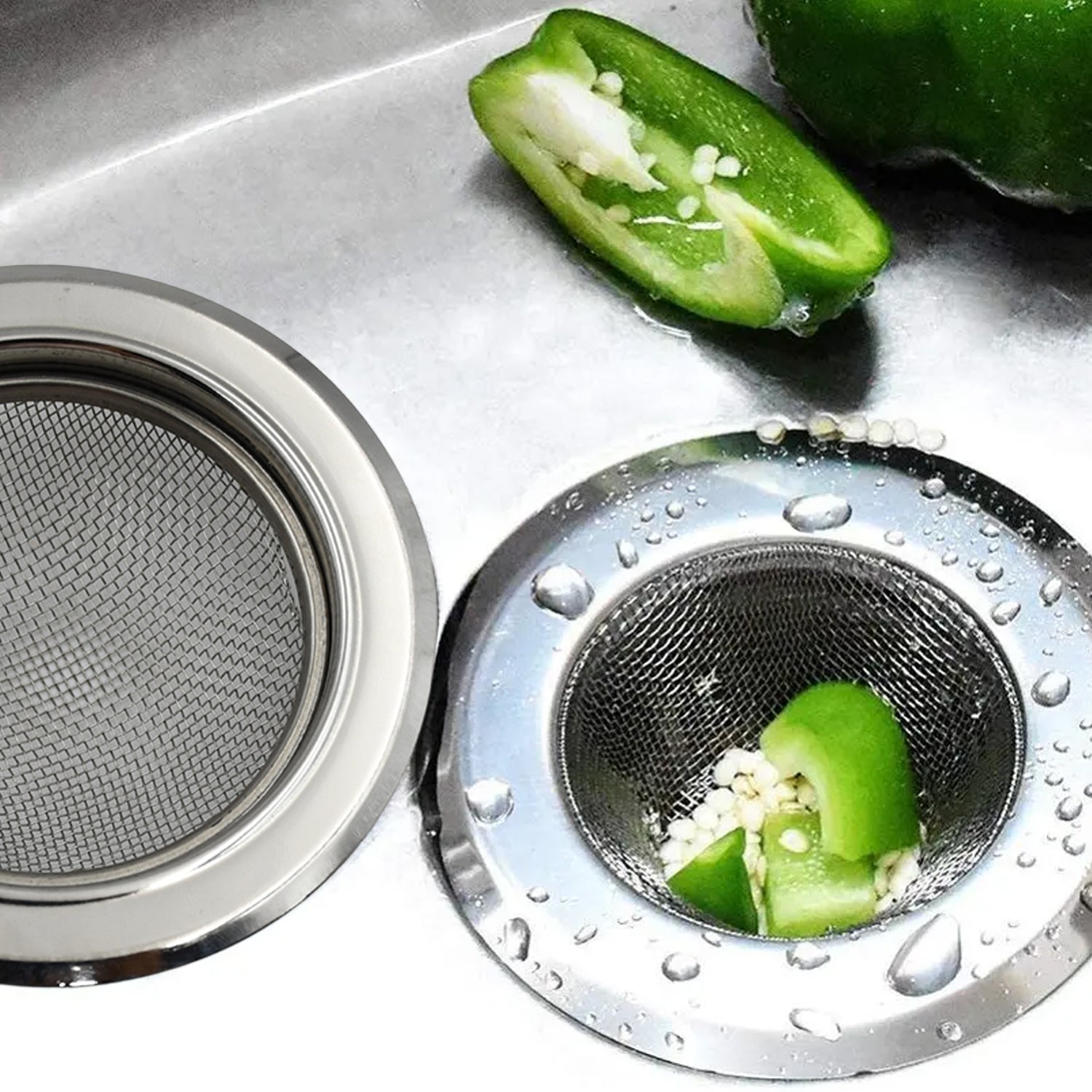 Medium Size Stainless Steel Sink Strainer Kitchen Drain Basin Filter Stopper Drainer - Springkart 