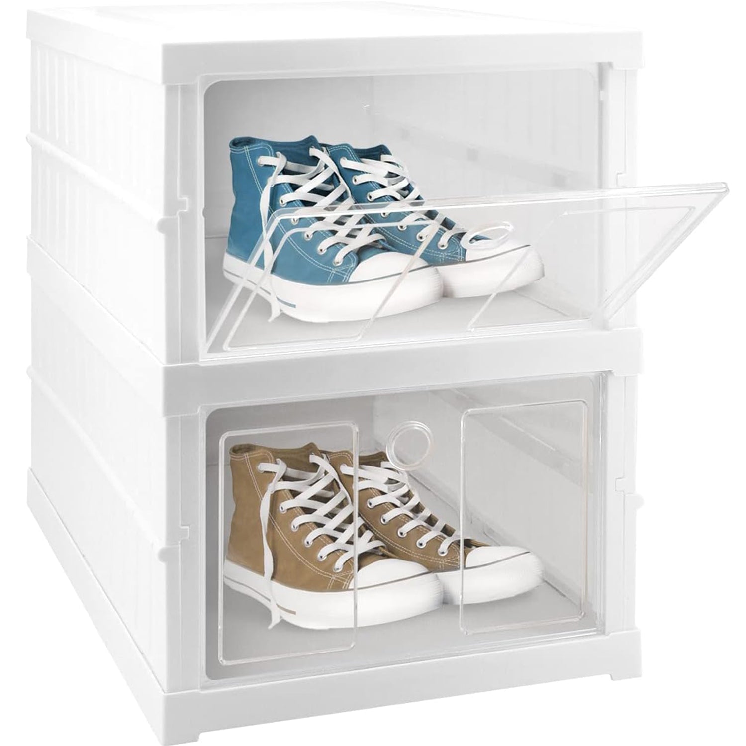 Stackable Multifunctional Storage, for Clothes Foldable Drawer Shelf Basket Utility Cart Rack Storage Organizer Cart for Kitchen, Pantry Closet, Bedroom, Bathroom, Laundry (2 / Layer 1 Pc) - Springkart 