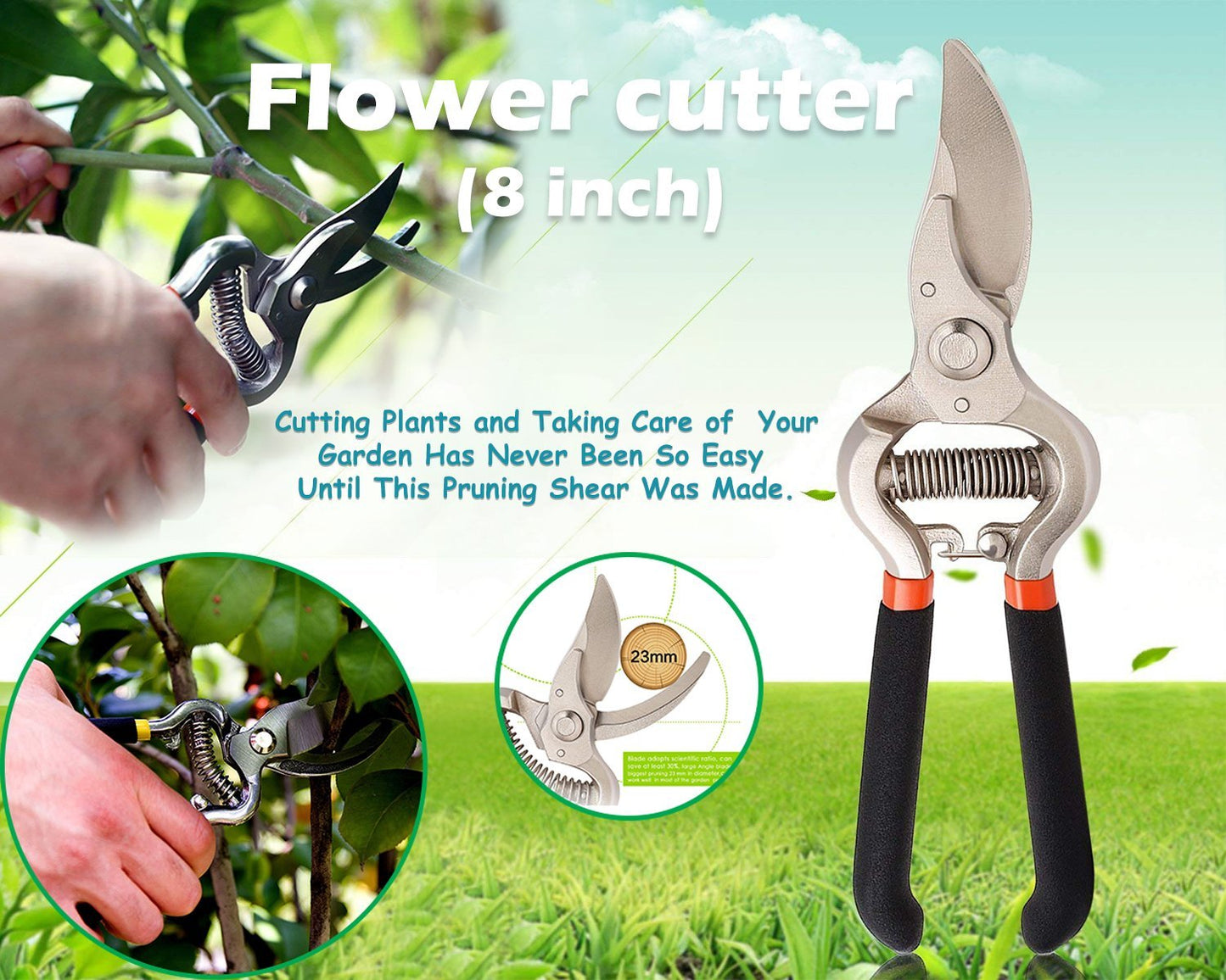 Garden Shears Pruners Scissor (8 inch) - Springkart 
