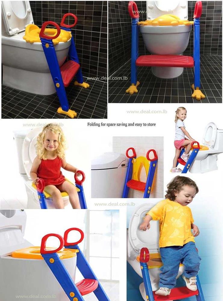 3 in 1 Kids / Toddler Potty Toilet Seat with Step Stool Ladder (Multicolour) - Springkart 