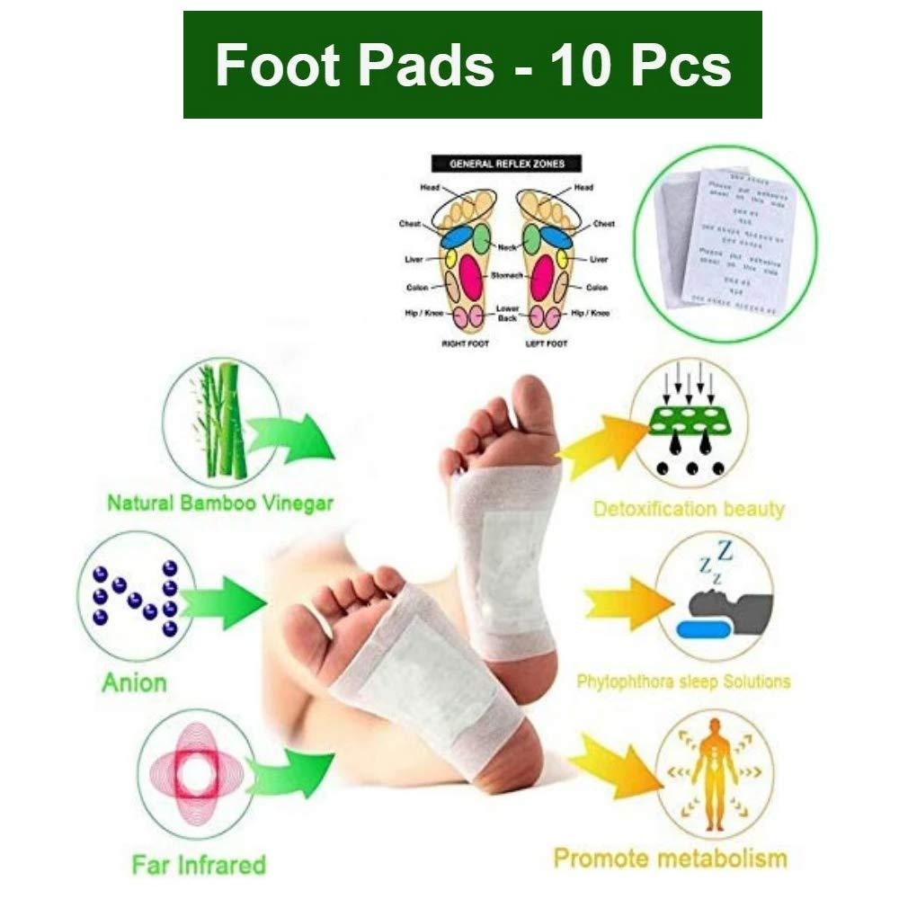 kinoki Cleansing Detox Foot Pads, Ginger & salt Foot Patch -10pcs (Free Size, White) - Springkart 