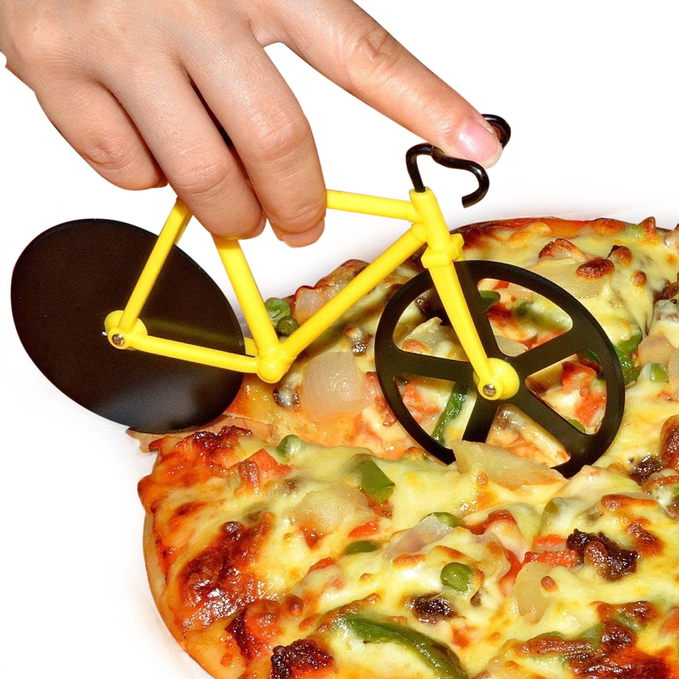 Bicycle Pizza Cutter (1 Pc): Stainless Steel, Unbreakable Handle - Springkart 