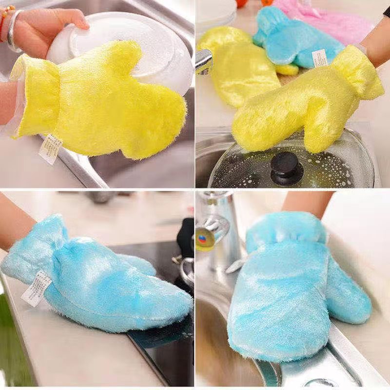 Fiber Reusable Multipurpose Dishwashing Gloves Household Kitchen ( 1 pc ) - Springkart 