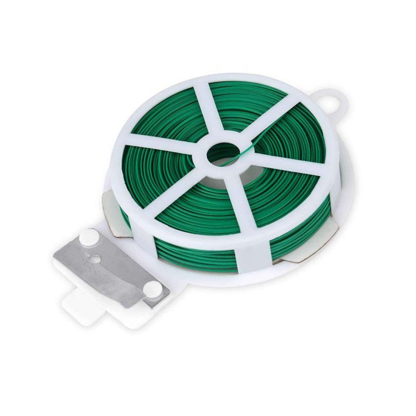 Plastic Twist Tie Wire Spool With Cutter For Garden Yard Plant 50m (Green) - Springkart 