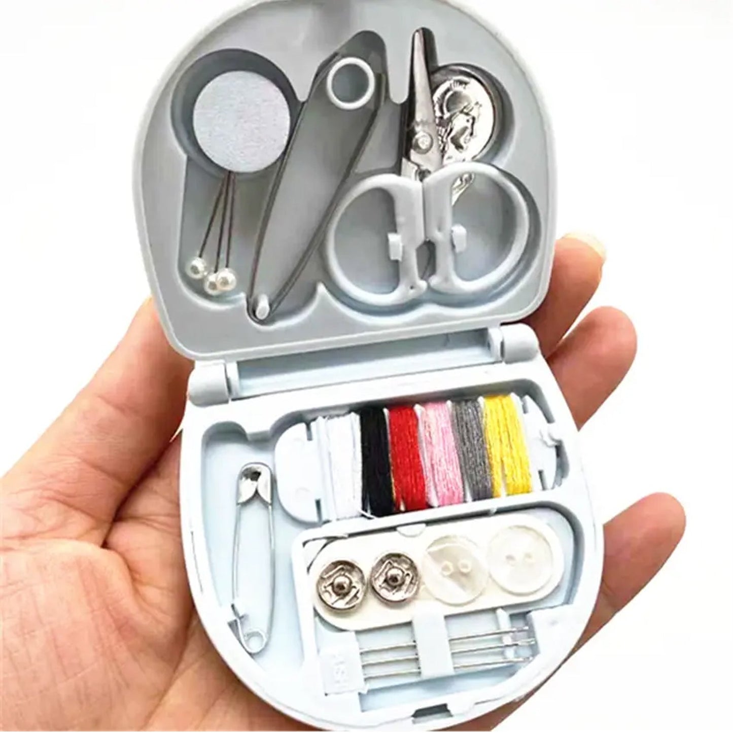 Mini Travel Sewing Kit DIY Sewing Portable Sewing Tool Kits Plastic Sewing Kit Box Beginner Friendly Emergency Sewing Repair Kit with Threads Scissors Hand Sewing Needles