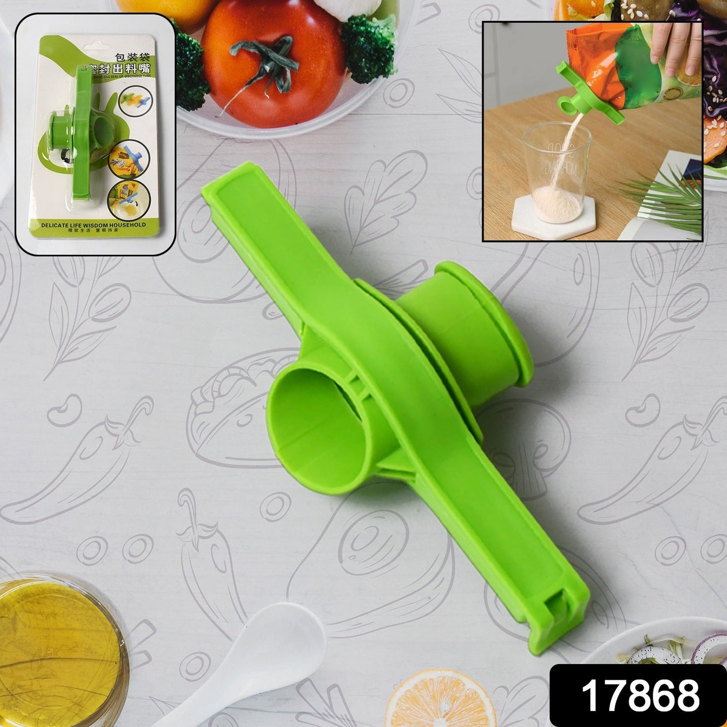 Food Storage Sealing Clip Solid Color Seal Pour Bag Clip Snack Bag Clip Food Bag Sealing Clip Sealing Clamp with Cap Kitchen Chip Bag Clips (1 Pc) - Springkart 