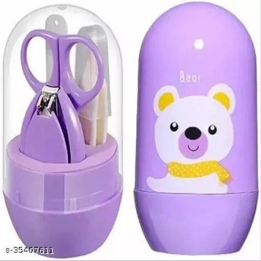 Baby Nail Clipper/Nail Chopper/ Nail Cutter Safety Cutter Toddler Infant Scissor Manicure care -Purple Color- (4-in-1-set) - Springkart 