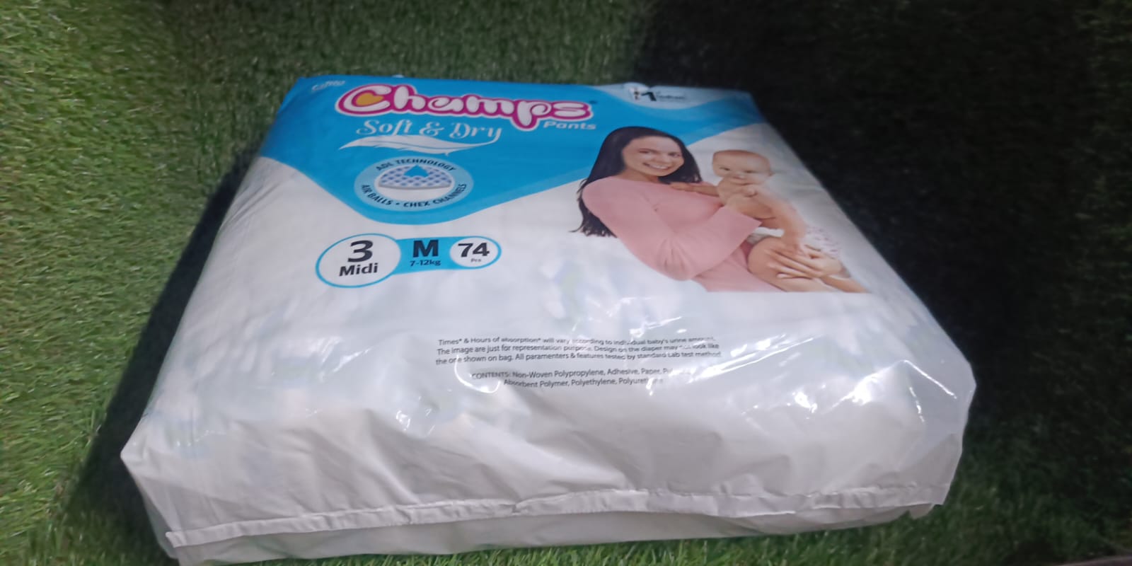 Champs Soft and Dry Baby Diaper Pants 74 Pcs (Medium Size M74) - Springkart 