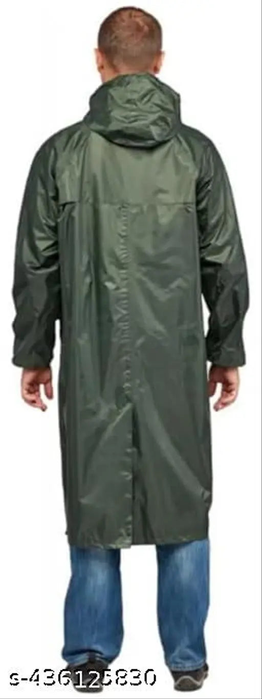 Classic Latest Men Raincoats Green Color