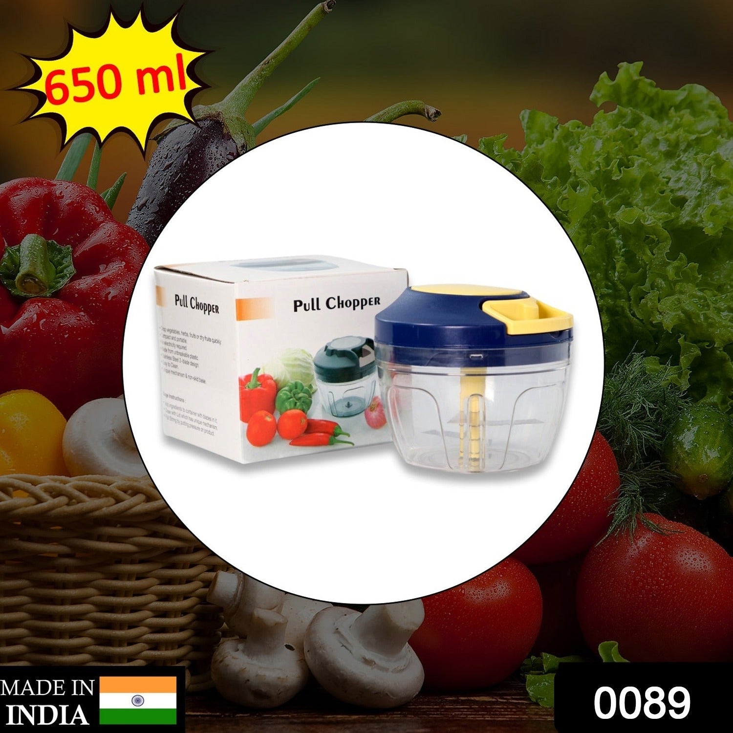 Chopper with Blades for Effortlessly Chopping Vegetables and Fruits for Your Kitchen (650ml) - Springkart 
