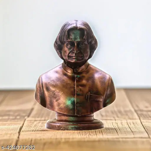 MISS PEACH APJ Abdul Kalam Bust Showpiece | Bronze Finish Inspirational Decor | Motivational Table Statue for Office, Study, Home & School | Compact 4.9 Inch Height | Tribute to Missile Man of India | Educational Gift Item