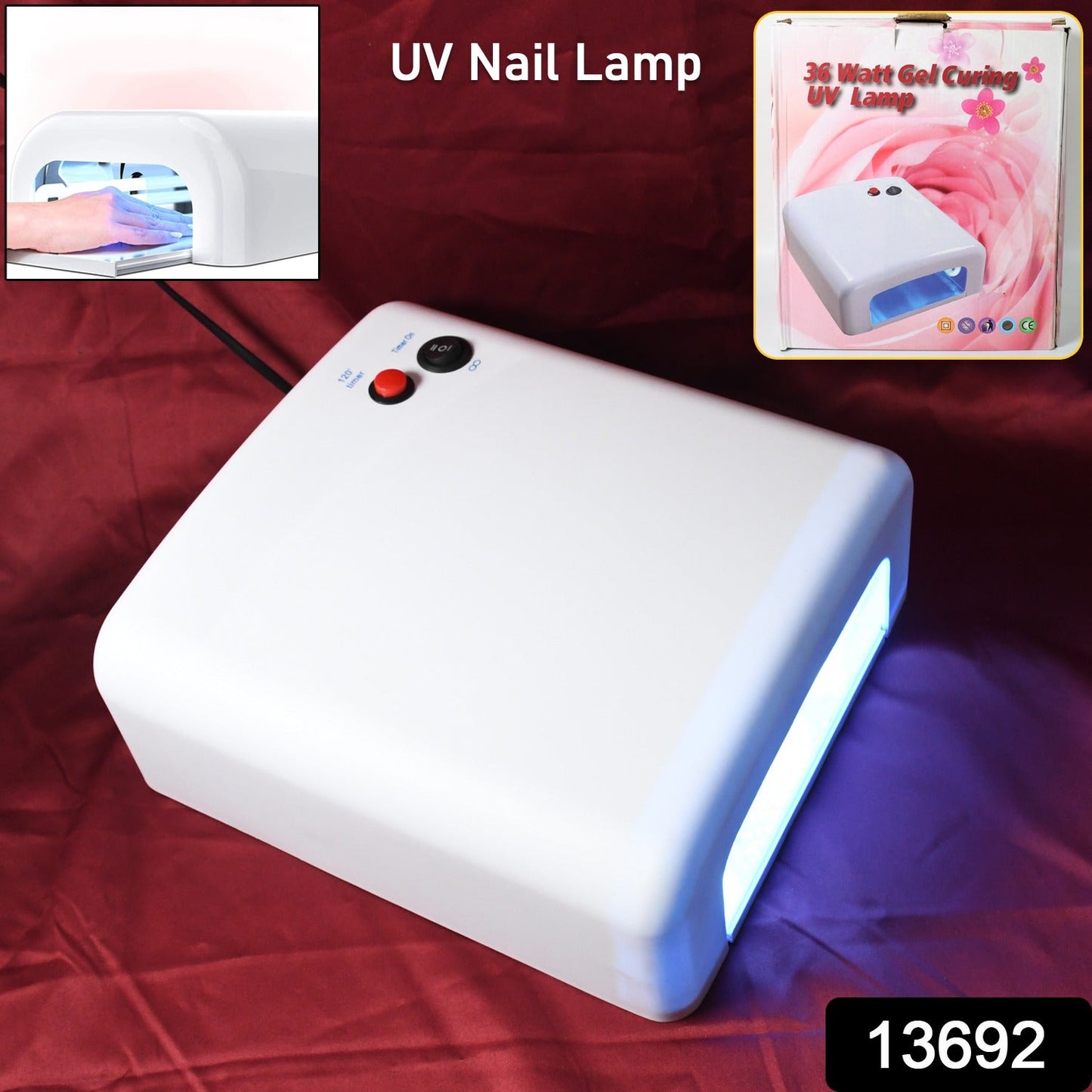 36W LED UV Lamp Nail Dryer Gel Nail Lamp Nail Polish Curing Lamp (1 Pc) - Springkart 