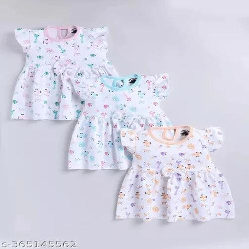 Set of 3 Baby Dresses with Animals - Cute and Comfy for Everyday Wear - Springkart 