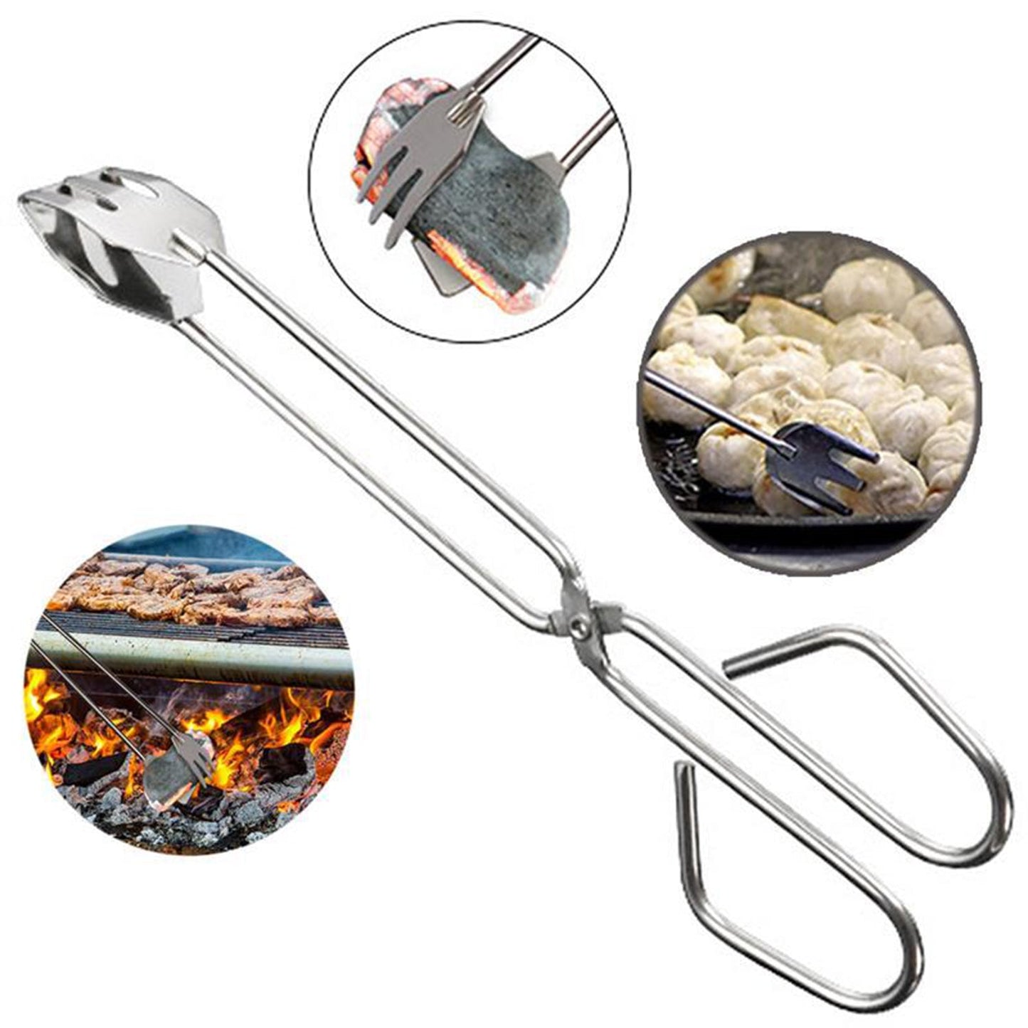 Multi functional Metal BBQ Clip Tongs Clamp for Garbage Charcoal Serving Tools - Springkart 