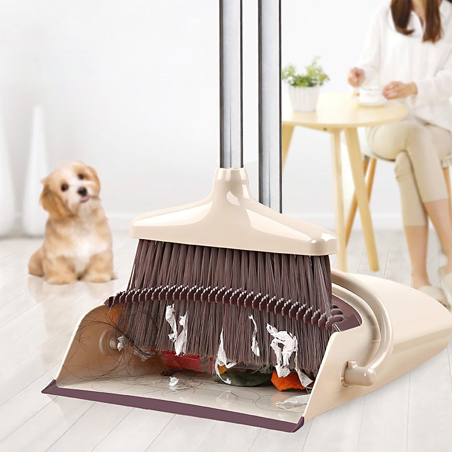 Handle Dustpan and Brush for Sweeping & Cleaning Dust Pan and Broom Handled - Springkart 