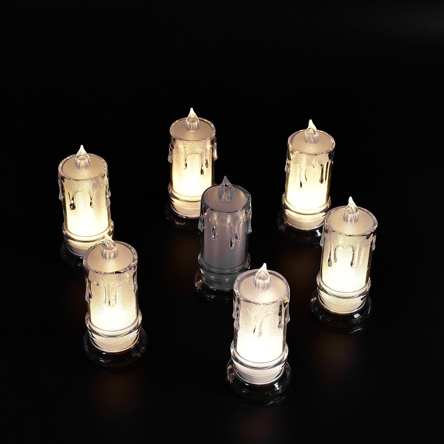 BIG SIZE FLAMELESS MELTED DESIGN CANDLES FOR DECORATION (SET OF 12PC) - Springkart 