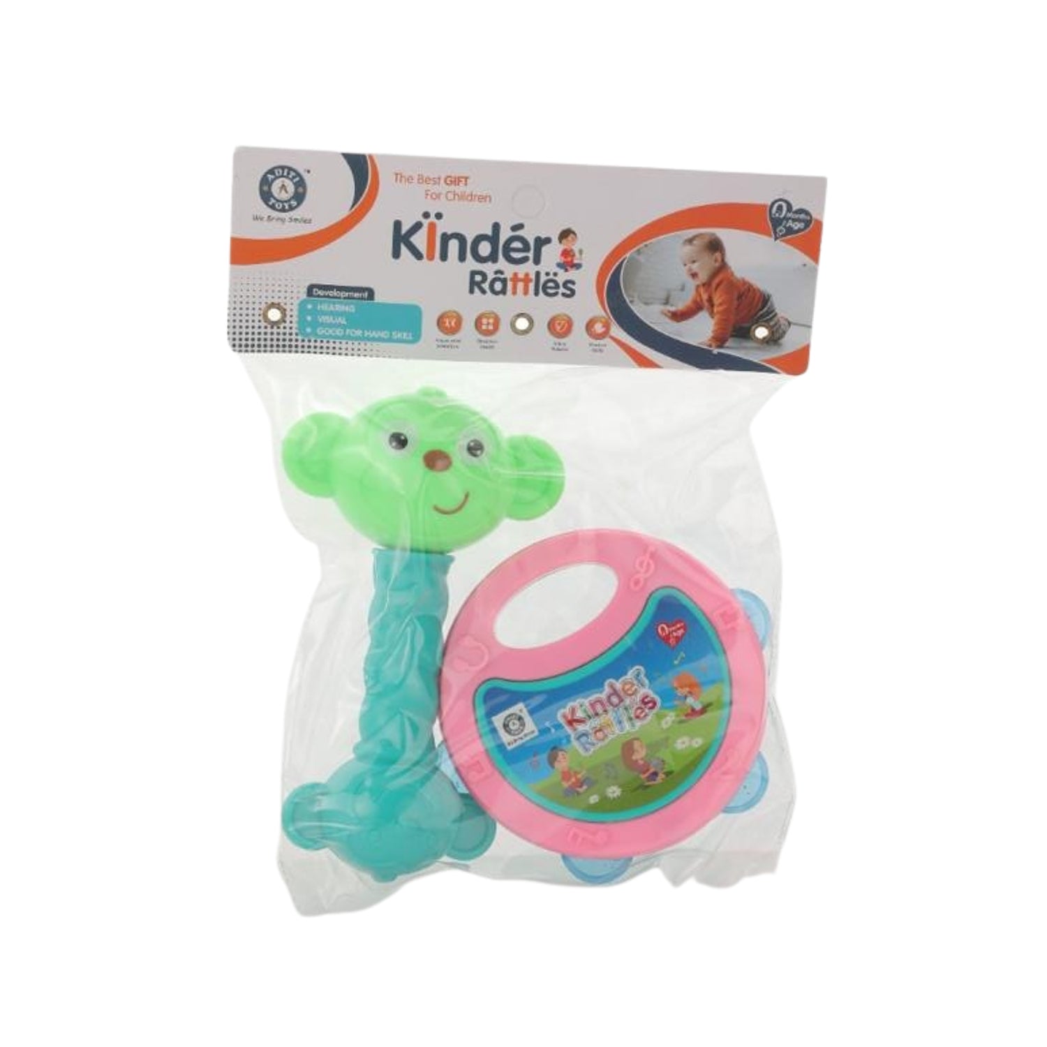 AT40 2Pc Rattles Baby Toy and game for kids and babies for playing and enjoying purposes. - Springkart 